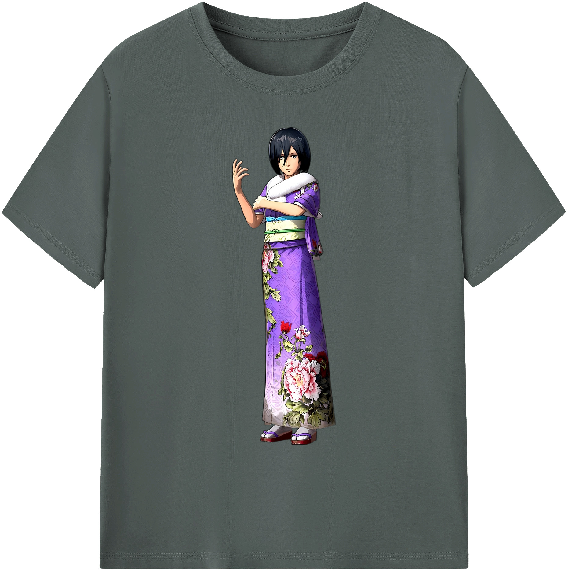 （画像用） 進撃の巨人 ミカサ·アッカーマン Attack on Titan Mikasa Ackerman 綿100％ メンズ半袖Tシャツ｜肌触りやわらか＆通気性